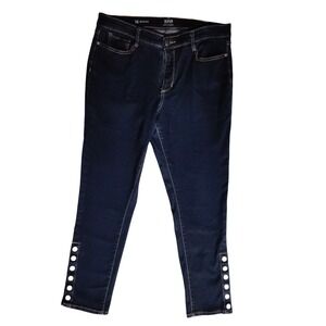 ana A New Approach Womens Size 14 Jegging Dark Wash Snap Ankle Detail Jeans